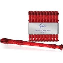 Best Sale ???? Lyons Lyons Soprano Recorder Value Bundle 25-Pack Transparent Red ⌛