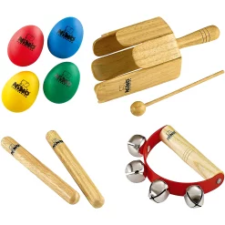 Cheap ???? Nino Nino NP-3 Percussion Pack With 4-Piece Egg Shaker Set, Wood Stirring Drum, Claves And Free Sleigh Bells ????